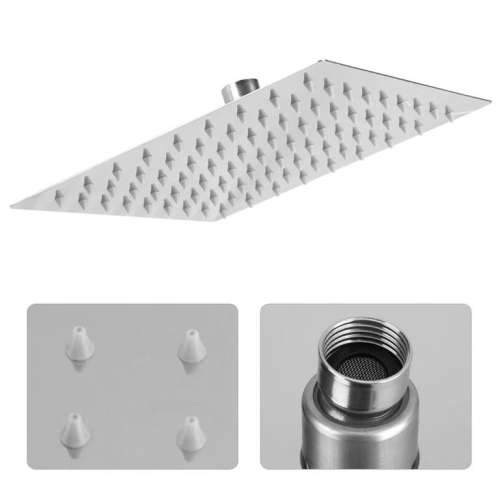 Stainless Steel Rainfall Shower Head (Square) - 20cm / 8 Inch