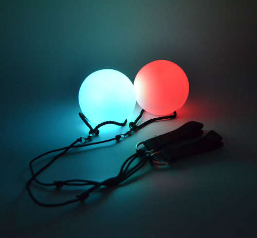 LED Poi Balls - 8 Color Lighting Modes - Alternating Color Mode - Set Of 2