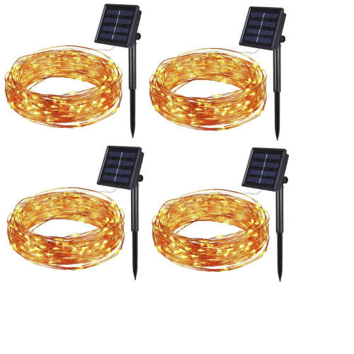 4 x Solar Fairy Lights LED Outdoor String Light Christmas Light -10m - Warm White
