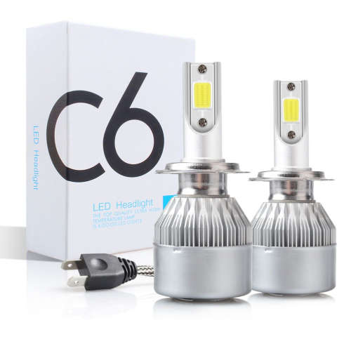 H7 Car Headlight Bulbs 2 Pin Plug LED Head Light- Set Of 2 Bulbs - 3800LM