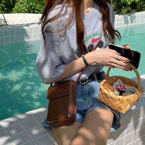 Wallets for Men & Women and Minimalist Sling Bag Unisex Crossbody Bag - Brown Sling Bag + Black