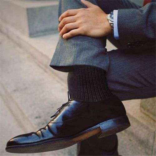 10x RONGYIREN 100% Cotton Socks For Men - 3 Black, 1 Navy, 1 White, 5 Grey