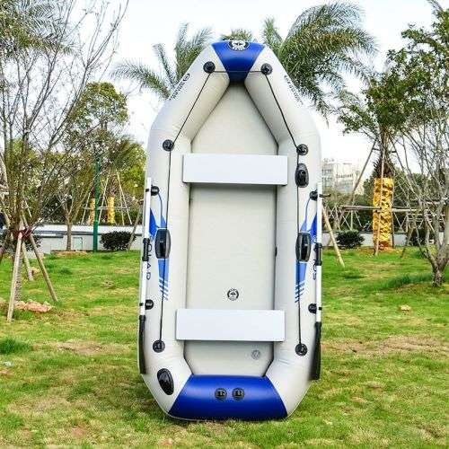 Inflatable Boat Military Grade Fishing Boat Dinghy + 3 Life Jackets + Pump - 230 cm