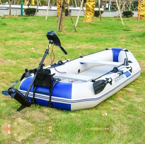 Military Grade Inflatable Dinghy Boat Fishing Boat +12V 60lb Electric Motor - 270 cm