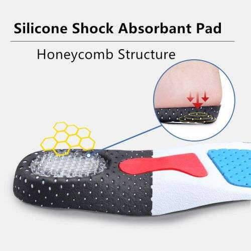 Shoe Insole Upgraded Shock Absorbant Honeycomb Support Soles Pain Relief - UK 7/8