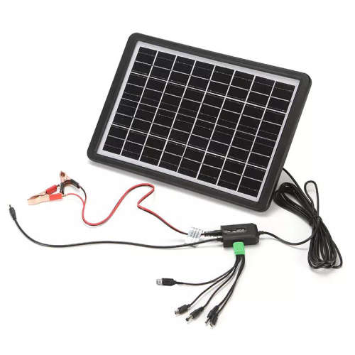 15W Solar Panel Charging Station with USB Multi-Head Cable