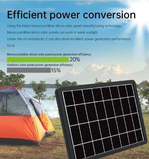 15W Solar Panel Charging Station with USB Multi-Head Cable