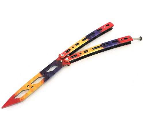 Training butterfly knife Practice Butterfly Knife Balisong - Hell Flame - Ecuadorian Raptor