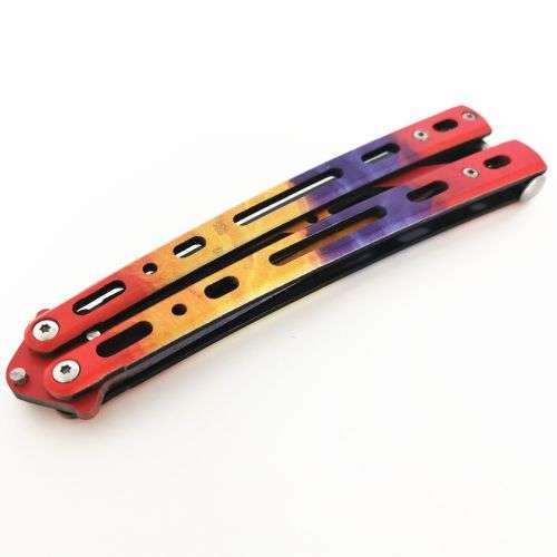 Training butterfly knife Practice Butterfly Knife Balisong - Hell Flame - Ecuadorian Raptor