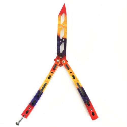 Training butterfly knife Practice Butterfly Knife Balisong - Hell Flame - Ecuadorian Raptor