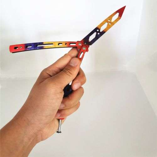Training butterfly knife Practice Butterfly Knife Balisong - Hell Flame - Ecuadorian Raptor