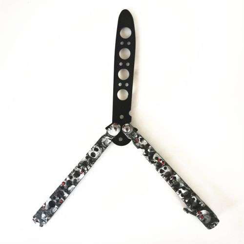 Training butterfly knife Practice Butterfly Knife Balisong - 302-1 - Skull