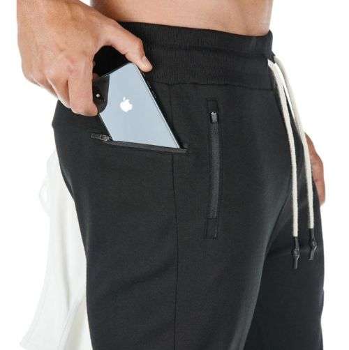 APEY Joggers For Men Stretchy Slim Fit Tracksuit Pants Sweatpants For Men - Black - XL