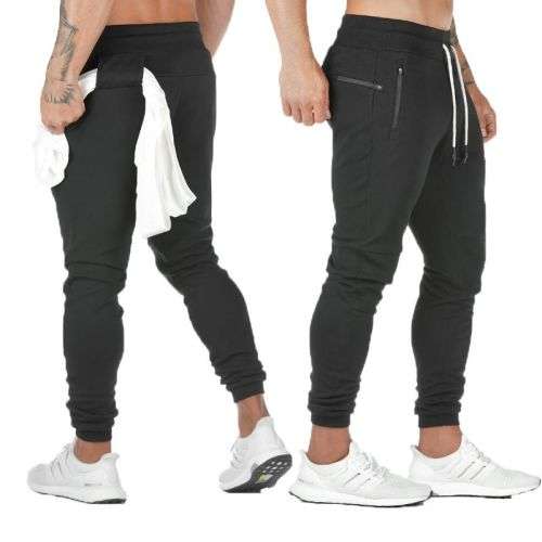 APEY Joggers For Men Stretchy Slim Fit Tracksuit Pants Sweatpants For Men - Black - XL