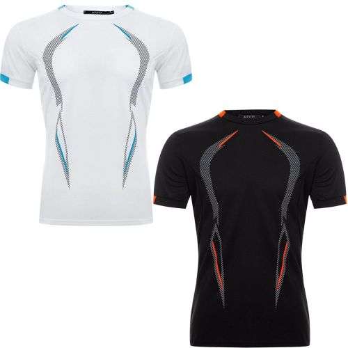 APEY T-Shirts For Men Compression T Shirts Quick-Drying Gym Tops - 2 Pack - L