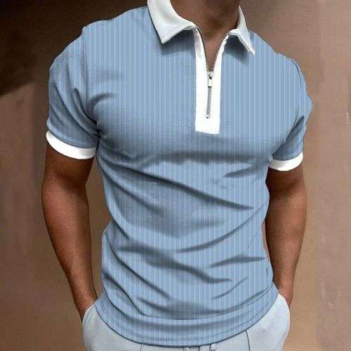 APEY Golf Shirt Collared T Shirts For Men Stretch Fit Polo Shirts - SkyBlue - S