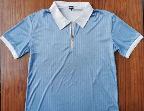 APEY Golf Shirt Collared T Shirts For Men Stretch Fit Polo Shirts - SkyBlue - S