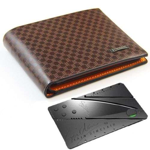 Leather Wallet For Men + Card Knife