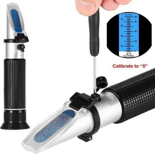 Refractometer for Spirit Alcohol Volume 0-80% - Alcohol Tester Measure