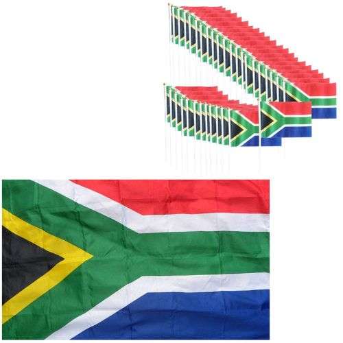 South African Stick Flags x 50 an 1 South African National Flag 0.9 x 1.5m
