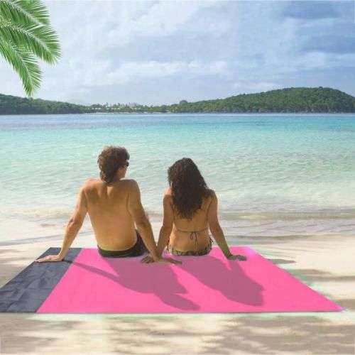 Beach Mat Waterproof - 2 x 2.1m + Beach Soft Ball - Pink