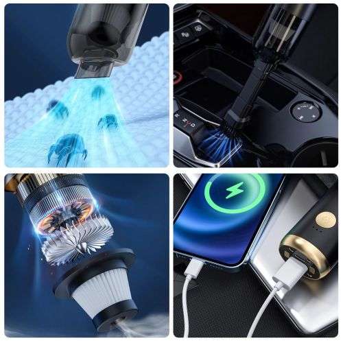 Cordless Vacuum Cleaner Handheld Portable Vacuum Machine 7kPa Suction Power