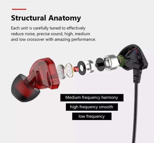 HIFI Earphone 6D Surround Bass S2000+ M6 Smart Band + Arm Bag For Cellphone - White