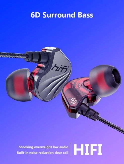HIFI Earphone 6D Surround Bass S2000+ M6 Smart Band + Arm Bag For Cellphone - White