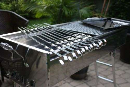 Stainless Steel Kebab Skewers Sticks for Braai & Grill - Pack Of 10 - 39cm