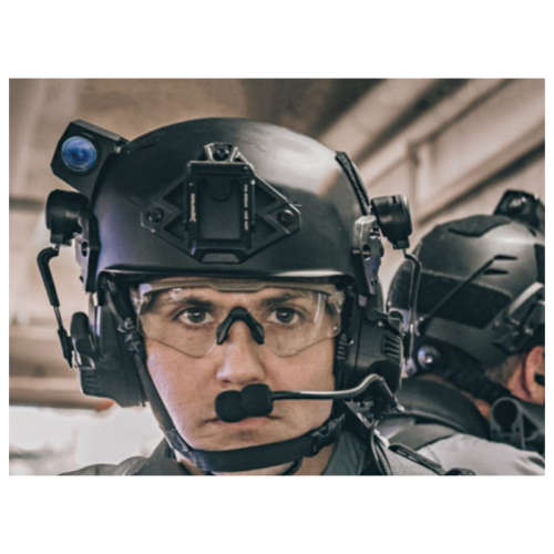 Tactical Helmet with NVG Mount and Side Rails - Black and Tactical Belt