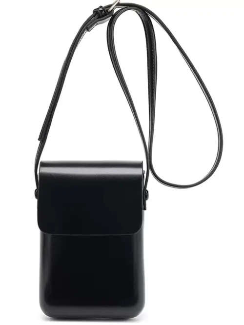 Sling Bag Crossbody Flap Shoulder Purse Phone Bag Handbag Minimalist - Black