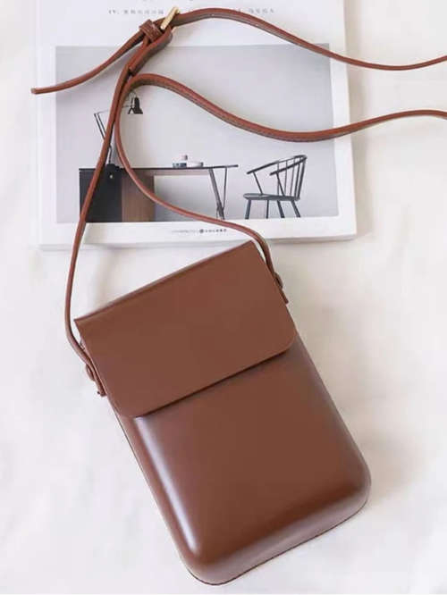 Sling Bag Crossbody Flap Shoulder Purse Phone Bag Handbag Minimalist -  Chocolate Brown