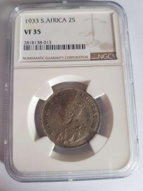 1933 S.AFRICA 2 SHILLINGS VF 35