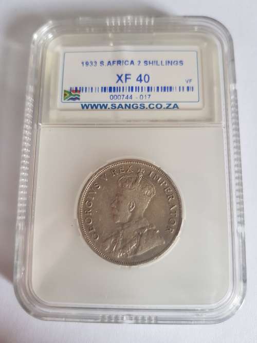 1933 S.AFRICA 2 SHILLINGS XF40
