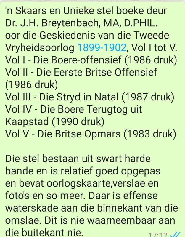 Geskiedenis van die 2de Vryheidsoorlog 1899-1902 Volumes 1-5