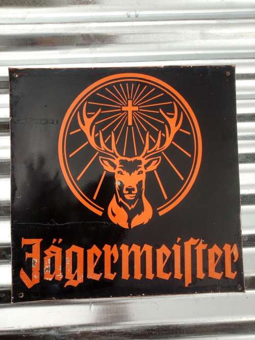 Jagermeister metal painted sign