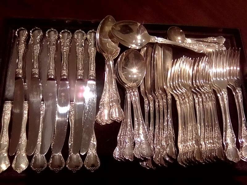 Vintage Rodd Silver Cutlery Set 56 pieces