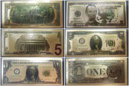 24K Gold Plated Dollars Set