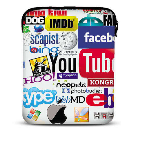 Sticker Bombed Neoprene Tablet Sleeve for iPad and Galaxy Tab 10.1 (or any 9.7" or 10.1" tablet)