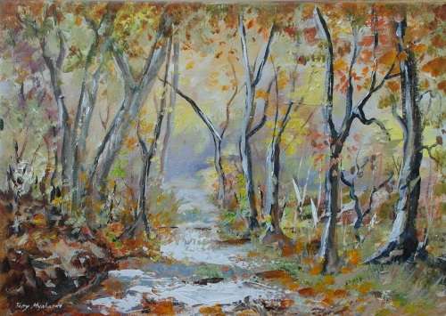 Painting by Patty Mynhardt "Autumn Woods" Crazy Wednesday Special -  Ready to Hang