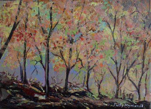 "Autumn Avenue" Acrylic Painting by Patty Mynhardt