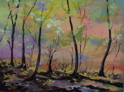 Special !!! Bids start with R1.00 !!! Painting by Patty Mynhardt "Forest in Colour"