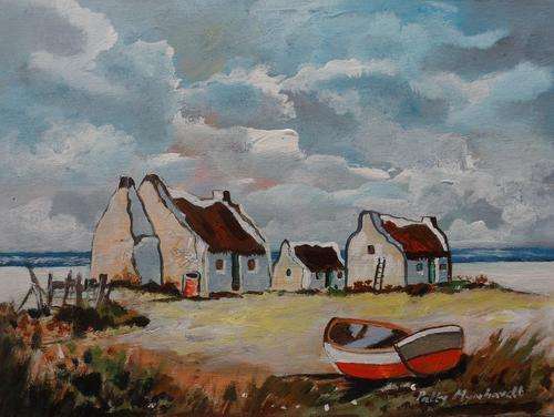 Special !!! Bids start with R1.00 !!!! Painting by Patty Mynhardt "Fishing Village 68"