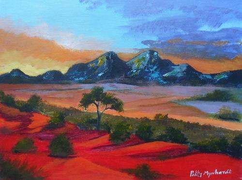 Wednesday Special!!! Acrylic Painting by Patty Mynhardt "Dark Desert Dreaming"