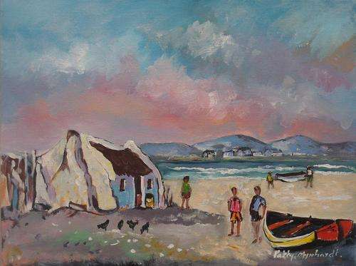 Crazy Special...Bids start with R1.00...!!! Acrylic Painting by Patty Mynhardt "Fishing Village"