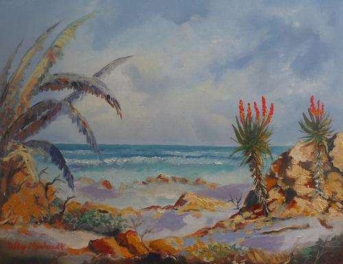 SPECIAL !!! ...Oil Painting by Patty Mynhardt "Aloes on the Beach"