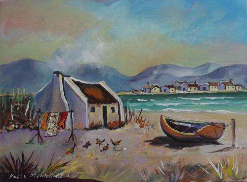 SPECIAL !!! Oil Painting by Patty Mynhardt "Fishing Village"