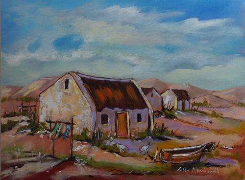 SPECIAL !!! Acrylic Painting by Patty Mynhardt "Fishing Village"
