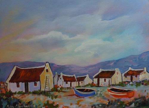 SPECIAL !!! Acrylic Painting by Patty Mynhardt "Fishing Village"