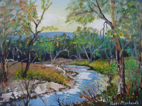 Acrylic Painting by Patty Mynhardt "Another River Scene"